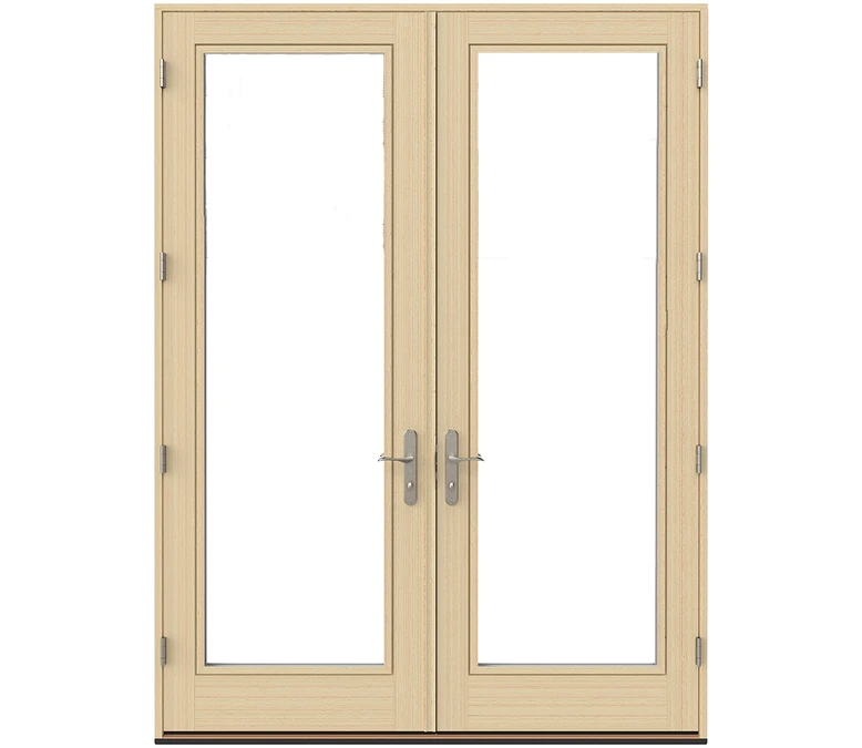 Henderson Pella Lifestyle Series Wood Double Hinged Patio Doors